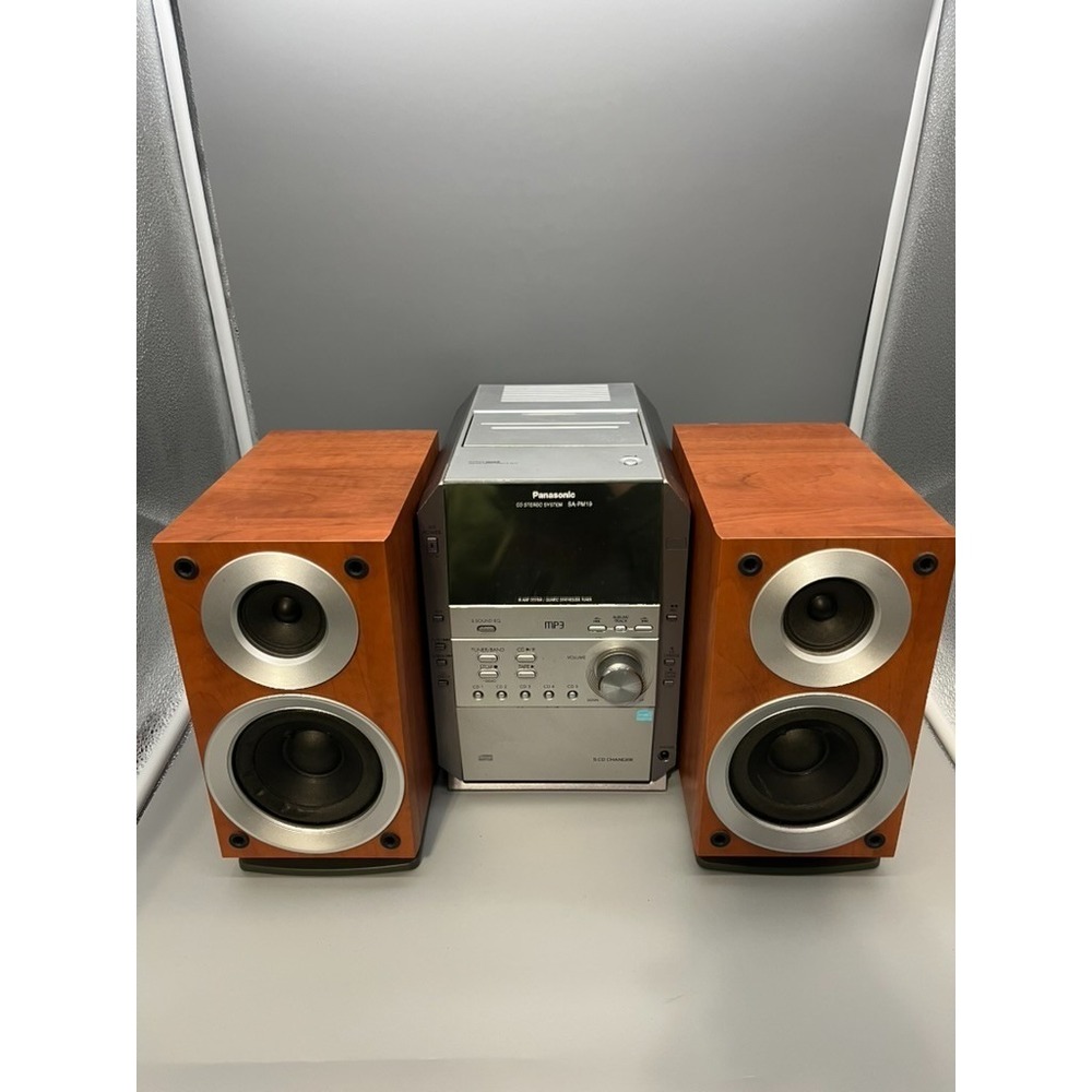 Panasonic SA-PM193 Stereo AM/FM 5 CD Cassette MP3 SB-PM19 Speakers No Remote
